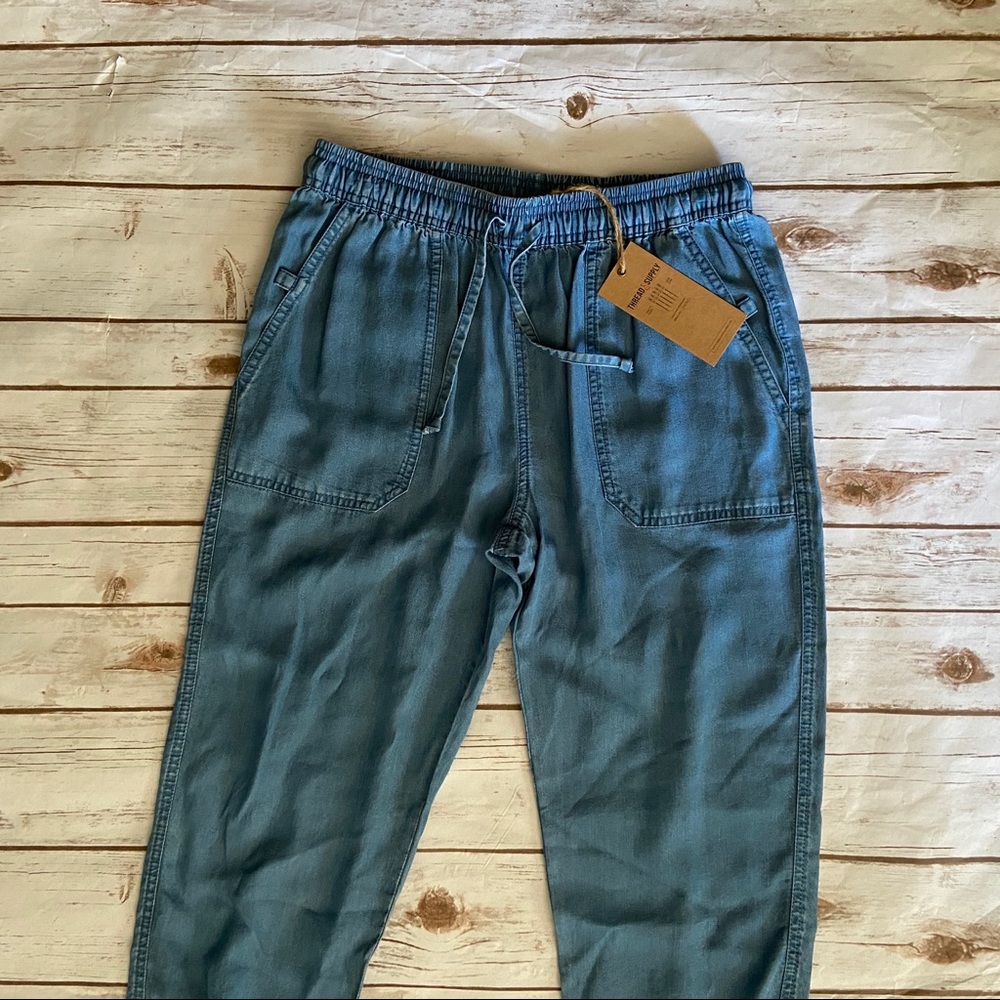 Thread & Supply chambray joggers ruched ankle